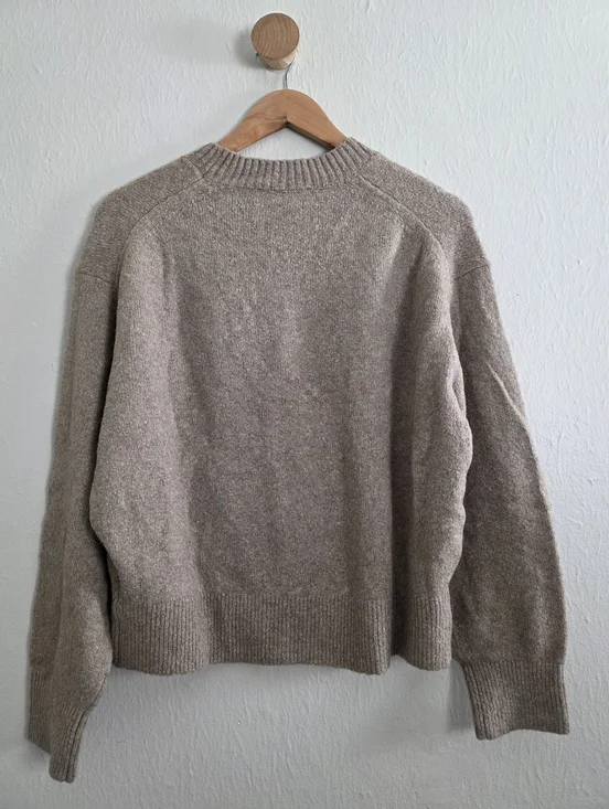 NEW Everlane Crewneck Sweater Alpaca Wool Heather Taupe Medium - Picture 10 of 11